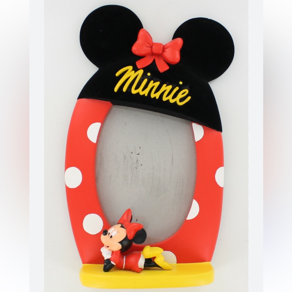 Rare Disney Minnie Mouse 3-D Frame - Dots, Ears, Bow! 
About 11.75" h x 6.75" w